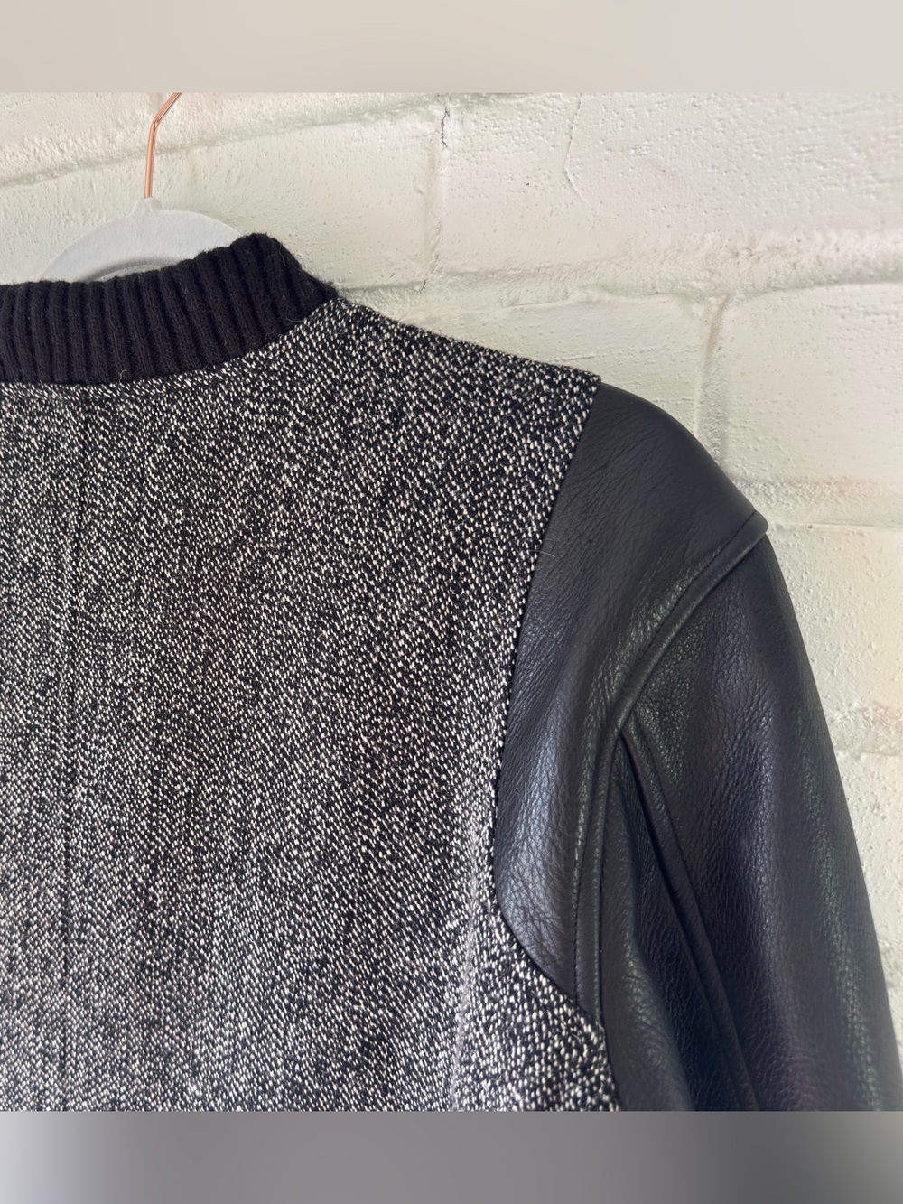 *RARE* TIMO WEILAND Leather & Herringbone Wool Bomber Jacket - Men’s MEDIUM - Picture 10 of 15